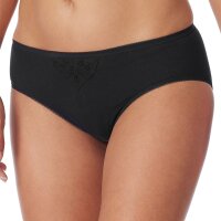 SCHIESSER Damen Tai-Slips, 6er Pack - "Cotton Essentials", Tai Pants, Baumwolle Schwarz M