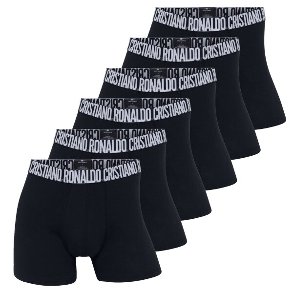 CR7 Mens Boxer shorts, 6-pack - Trunks, Cotton Stretch, logo waistband Black 2XL (XX-Large)