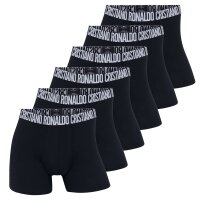 CR7 Mens Boxer shorts, 6-pack - Trunks, Cotton Stretch, logo waistband Black 2XL (XX-Large)