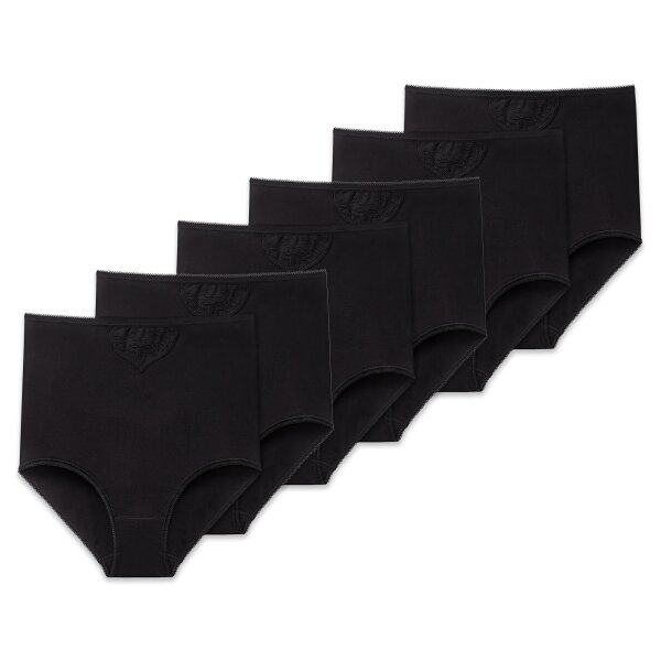 SCHIESSER Womens Maxi Briefs, 6-pack – ‘Cotton Essentials’, Maxi Pants, cotton Black S (Small)