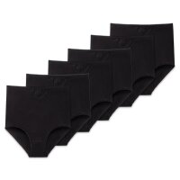 SCHIESSER Damen Maxi-Slips, 6er Pack - "Cotton Essentials", Maxi Pants, Baumwolle Schwarz S