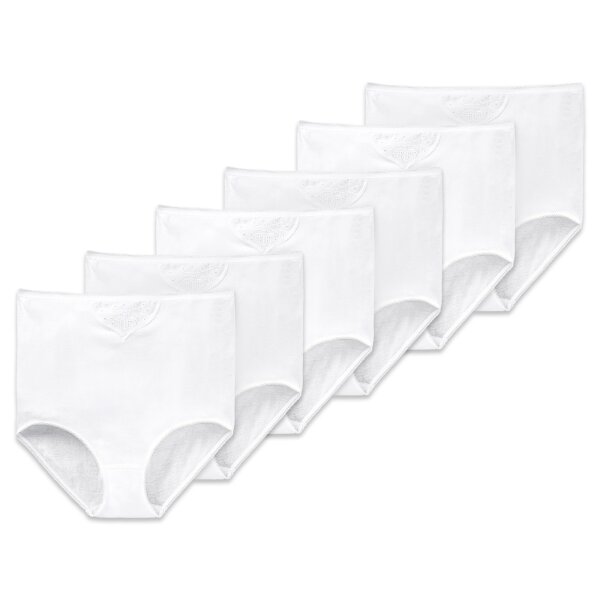 SCHIESSER Womens Maxi Briefs, 6-pack – ‘Cotton Essentials’, Maxi Pants, cotton White M (Medium)