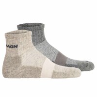 Salomon Unisex Quarter Socks, 2-pack - EVASION ANKLE, Hiking Socks, breathable Grey 45-47 (UK 10,5-12)