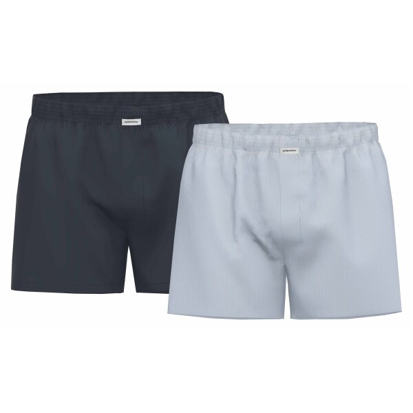 Seidensticker Herren Web-Boxershorts, 2er Pack - Boxer 2-Pack, Baumwolle, Logo Blau 2XL