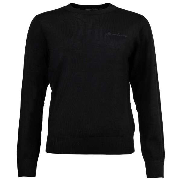 AIX ARMANI EXCHANGE Womens Knitted Sweater - Fine Knit, Crew Neck, Round Neck Black XS (X-Small)
