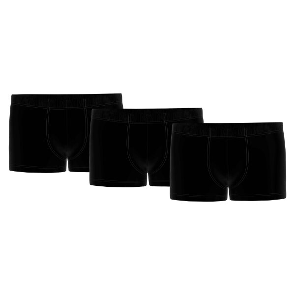 Seidensticker Herren Boxershorts, 3er Pack - Trunk 3-Pack, Single Jersey, Baumwollmischung, einfarbig Schwarz L