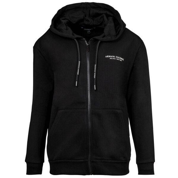A|X ARMANI EXCHANGE Damen Sweatjacke - Reißverschluss, Kapuze, Logo Schwarz XS