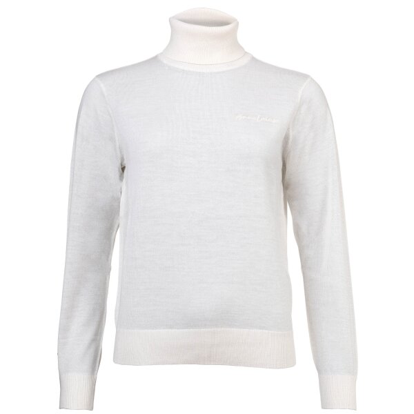 A|X ARMANI EXCHANGE Womens Turtleneck Sweater - Fine knit, virgin wool, logo, solid color Beige
 XS (X-Small)