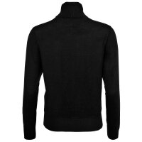 A|X ARMANI EXCHANGE Womens Turtleneck Sweater - Fine knit, virgin wool, logo, solid color Black XS (X-Small)