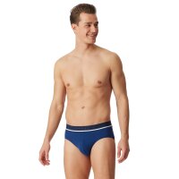SCHIESSER Herren Slips, 6er Pack - "95/5", Rio Briefs, Logo-Bund, Stretch Baumwolle Schwarz/Blau L