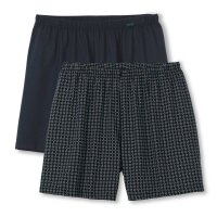 CALIDA Herren Web-Boxershorts, 2er Pack - Prints Benefits, Baumwolle, Single Jersey Dunkelblau/Weiß L (52/54)