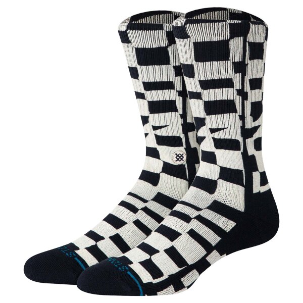 STANCE Unisex Socken - Wave Check Crew, Logo, Crew Socken Schwarz 43-47