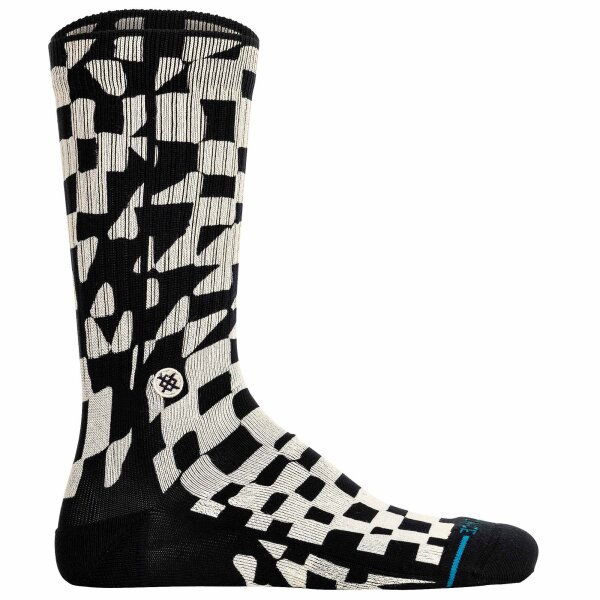 STANCE Unisex Socks - Wave Check Crew, Logo, Crew Socks Black 38-42