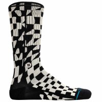 STANCE Unisex Socks - Wave Check Crew, Logo, Crew Socks Black 38-42