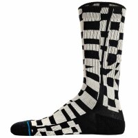 STANCE Unisex Socks - Wave Check Crew, Logo, Crew Socks Black 38-42