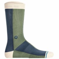 STANCE Unisex Socks, 3-Pack - All Terrain Crew, Logo, Performance Socks, Crew Socks Green/Blue 38-42