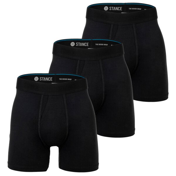 STANCE Herren Boxershorts, 3er Pack - Boxer Brief, Performance Boxershorts, Logobund Schwarz L