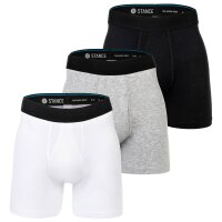 STANCE Herren Boxershorts, 3er Pack - Boxer Brief, Performance Boxershorts, Logobund Schwarz/Weiß/Grau M