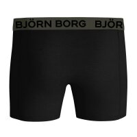 BJÖRN BORG Herren Boxershorts, 5er Pack - Cotton Stretch Trunks, Big Logo, Baumwolle, Logobund Schwarz/Rot/Grün M