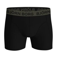 BJÖRN BORG Herren Boxershorts, 12er Pack - Cotton Stretch Boxer, Logo, Baumwolle Schwarz/Grün/Blau L