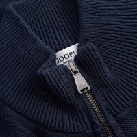 JOOP! JEANS Herren Strickjacke mit Stehkragen - Peeter, Baumwolle, Grobstrick, Zipjacke, Stehkragen, Reißverschluss Dunkelblau M