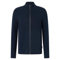 JOOP! JEANS Mens Cardigan - Peeter, cotton, chunky knit, zip-up jacket, stand-up collar, zipper dark blue M (Medium)