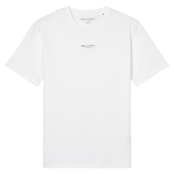 Marc OPolo Mens T-shirt - Medium logo, regular fit, cotton, logo print, plain White S (Small)