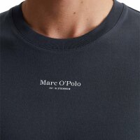 Marc OPolo Herren T-Shirt - Medium-Logo, Regular Fit, Baumwolle, Logoprint, uni Blau S