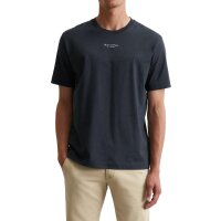Marc OPolo Mens T-shirt - Medium logo, regular fit, cotton, logo print, plain Blue S (Small)