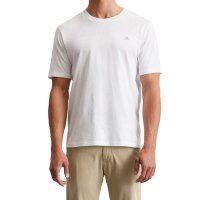 Marc OPolo Mens T-shirt - Small logo, regular fit, cotton, logo print, plain White S (Small)