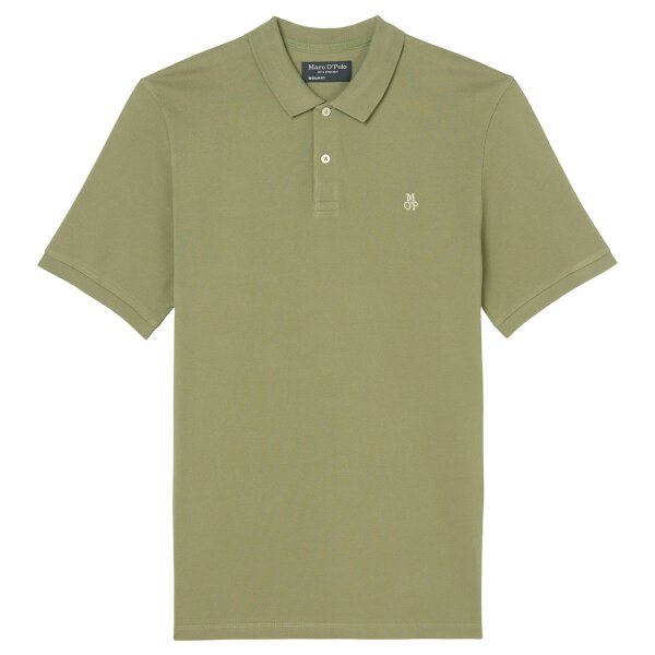 Marc OPolo Herren Poloshirt, kurzarm - Small-Logo, Regular Fit, Cotton-Piqué Grün S