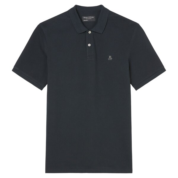 Marc OPolo Herren Poloshirt, kurzarm - Small-Logo, Regular Fit, Cotton-Piqué Blau S