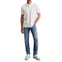 Marc OPolo Herren Poloshirt, kurzarm - Small-Logo, Regular Fit, Piqué-Struktur Weiß S