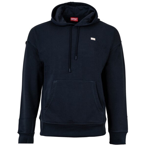 DIESEL Herren Hoodie - ROB HOOD, Sweatshirt, Kapuze, Logo, Baumwoll-Mix Dunkelblau M