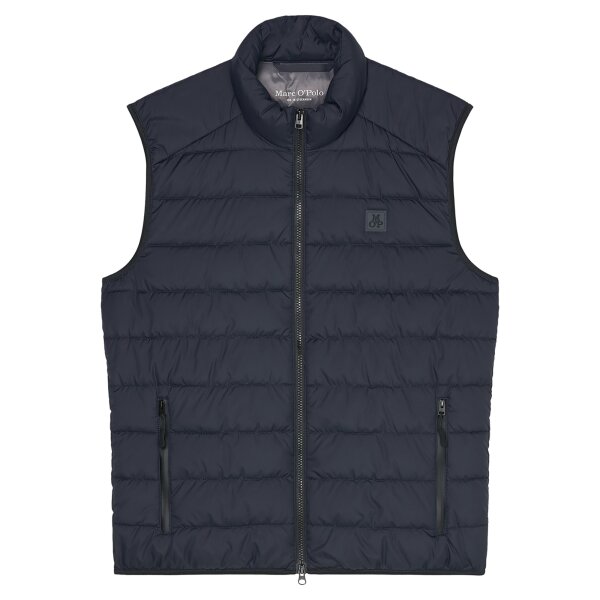 Marc OPolo Herren Steppweste - Woven Outdoor Vest, Stehkragen, Zipper, uni Blau M