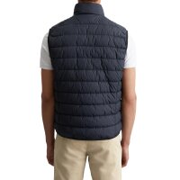 Marc OPolo Herren Steppweste - Woven Outdoor Vest, Stehkragen, Zipper, uni Blau M