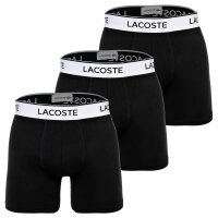 LACOSTE Mens Boxer Shorts, 3-Pack - Boxer Briefs, Cotton Stretch, Logo Waistband Black M (Medium)