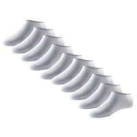 SCHIESSER Mens Sneaker Socks, 10-Pack - ‘Bluebird’, Cotton Blend White 39-42 (UK 6-8)
