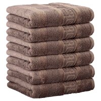 CAWÖ guest towel, pack of 6 - C Noblesse, terry cloth, cotton Walnut 30x50cm