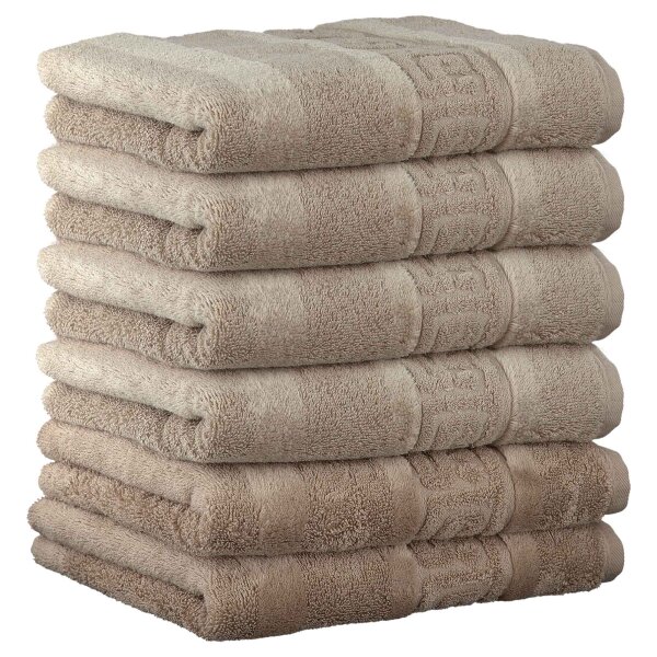 CAWÖ guest towel, pack of 6 - C Noblesse, terry cloth, cotton Sand 30x50cm