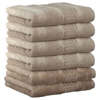 CAWÖ guest towel, pack of 6 - C Noblesse, terry cloth, cotton Sand 30x50cm