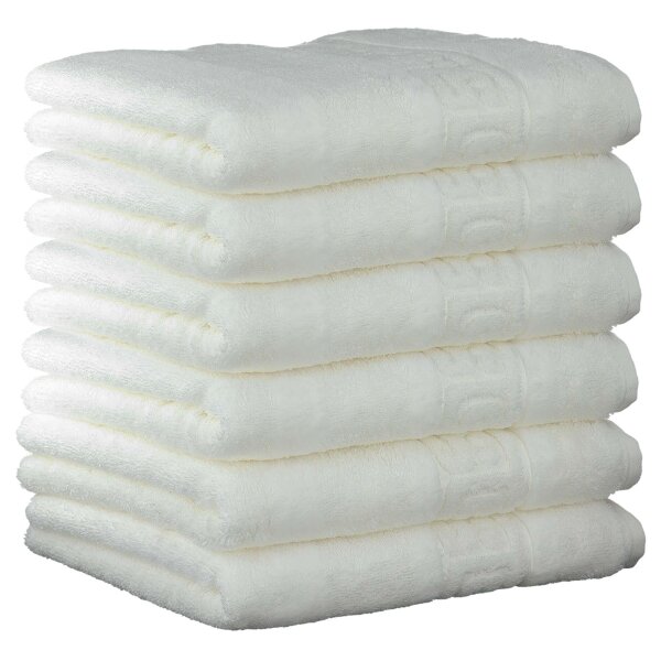 CAWÖ guest towel, pack of 6 - C Noblesse, terry cloth, cotton White 30x50cm