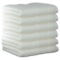CAWÖ guest towel, pack of 6 - C Noblesse, terry cloth, cotton White 30x50cm