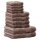 CAWÖ towel set, 10 pieces – C Noblesse, 2x bath towels, 4x hand towels, 4x guest towels Walnut Set