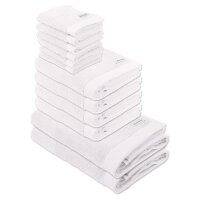 TOM TAILOR Towel Set, 12 pieces - Colour Bath, 2x bath towel, 4x hand towel, 6x guest towel White Set
