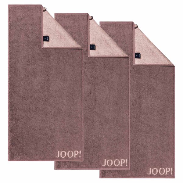 JOOP! Handtuch, 3er Pack - J! Joop! Contour, Doubleface, Wendetuch, Walkfrottier, Baumwolle Mauve 50x100cm