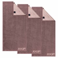 JOOP! Handtuch, 3er Pack - J! Joop! Contour, Doubleface, Wendetuch, Walkfrottier, Baumwolle Mauve 50x100cm
