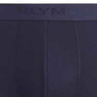 OLYMP Herren Boxershorts, 3er Pack - Trunks, Cotton Stretch, Logo, einfarbig Blau S
