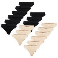 ONLY Womens Thongs, 6-Pack - ONLVICKY RIB THONG, ribbed