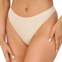 ONLY Damen Strings, 6er Pack - ONLVICKY RIB THONG, gerippt Schwarz/Beige XS/S